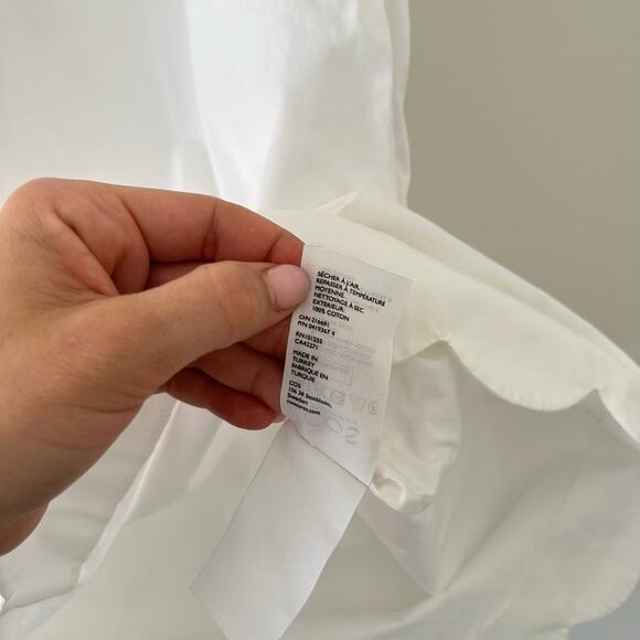 COS Scalloped Hem Crew Neck Short Sleeve Mini Shift Dress White 6 - Picture 5 of 8